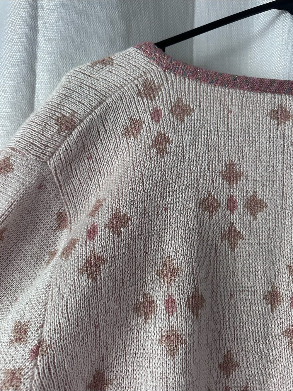 70s/80s Vintage TJ Thermo Jac Knit Cardigan Sweater Metallic Trim - Made in USA - Picture 6 of 9